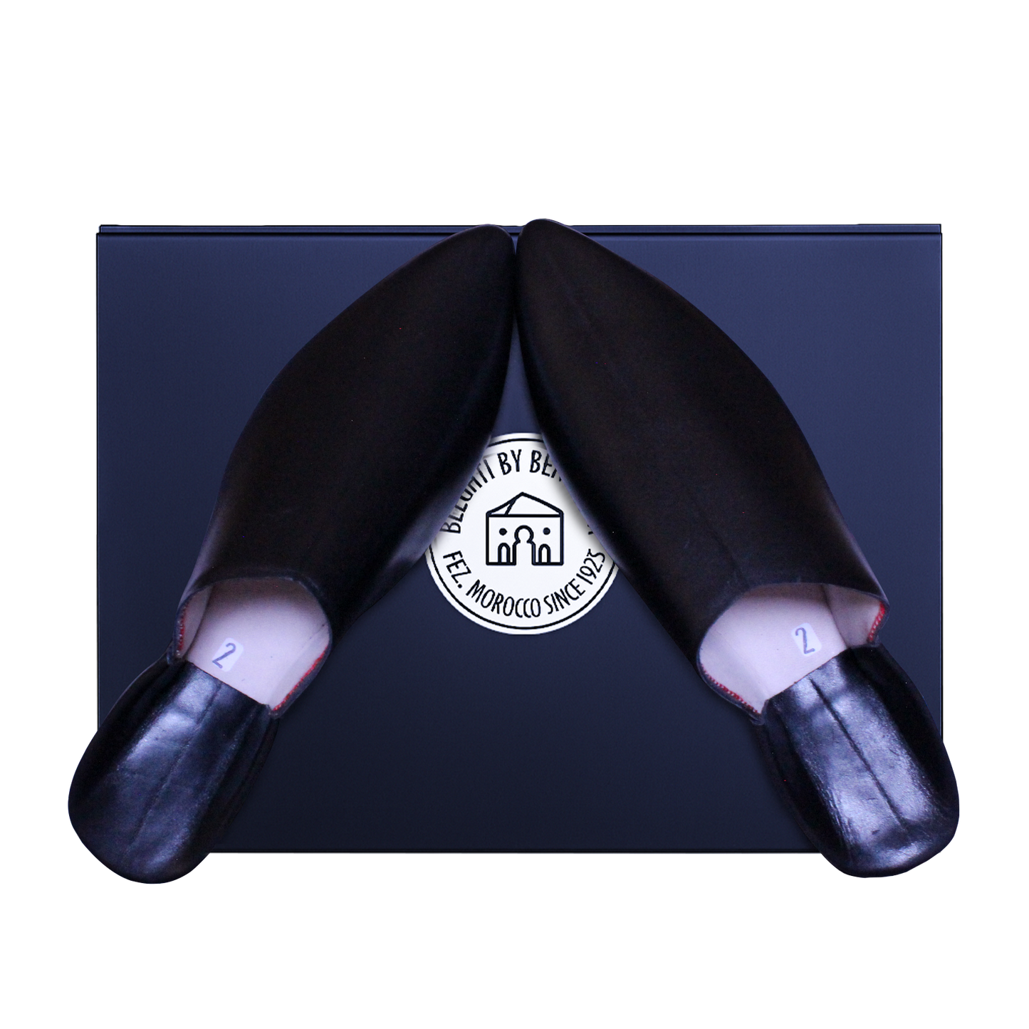 Amir black Moroccan Leather Slippers – Handmade by BLEGHTI