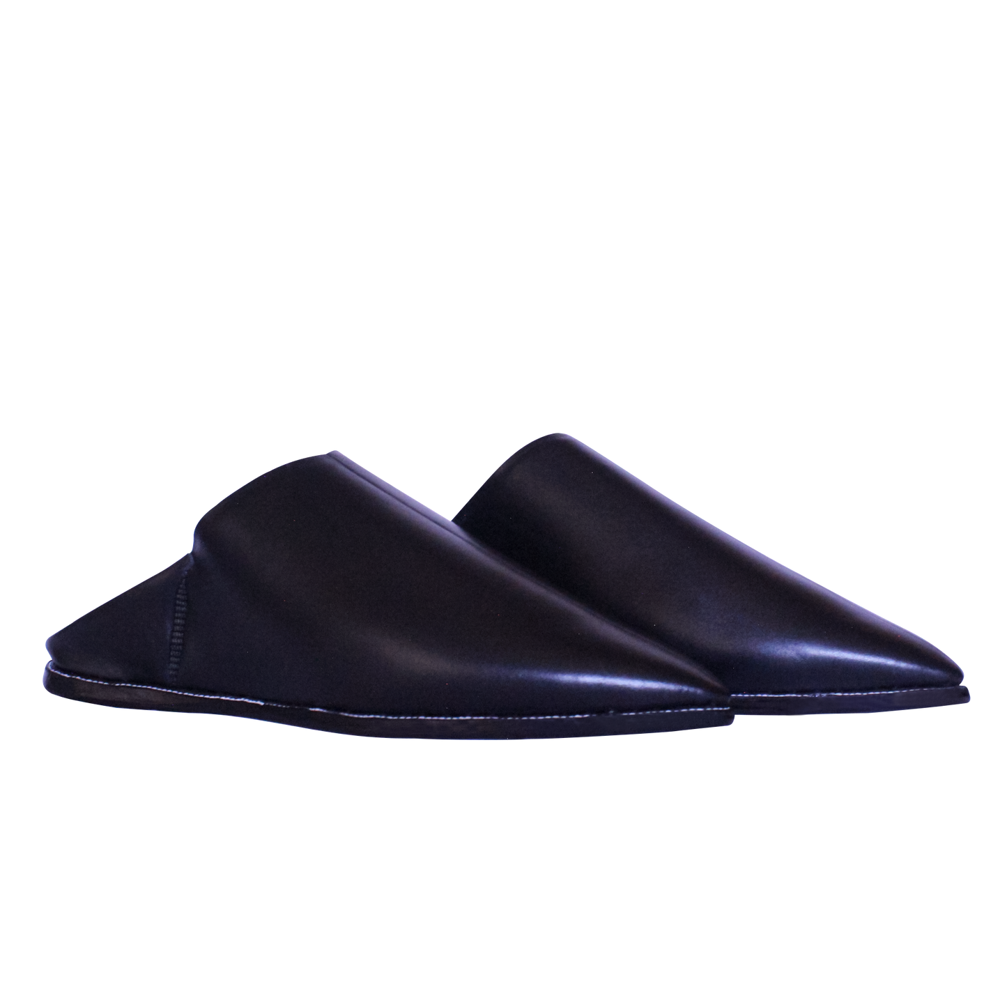 Amir black Moroccan Leather Slippers – Handmade by BLEGHTI
