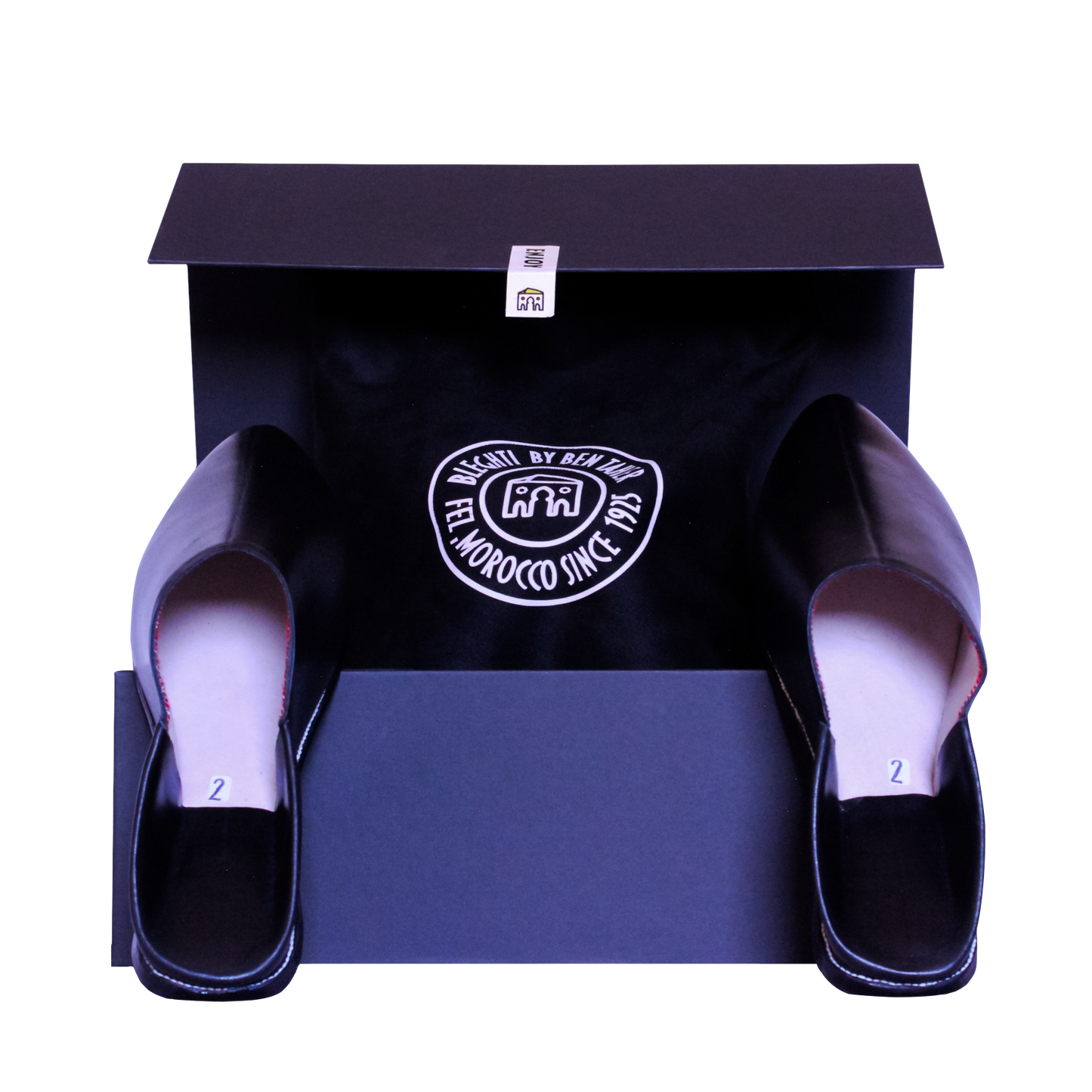 Amir black Moroccan Leather Slippers – Handmade by BLEGHTI