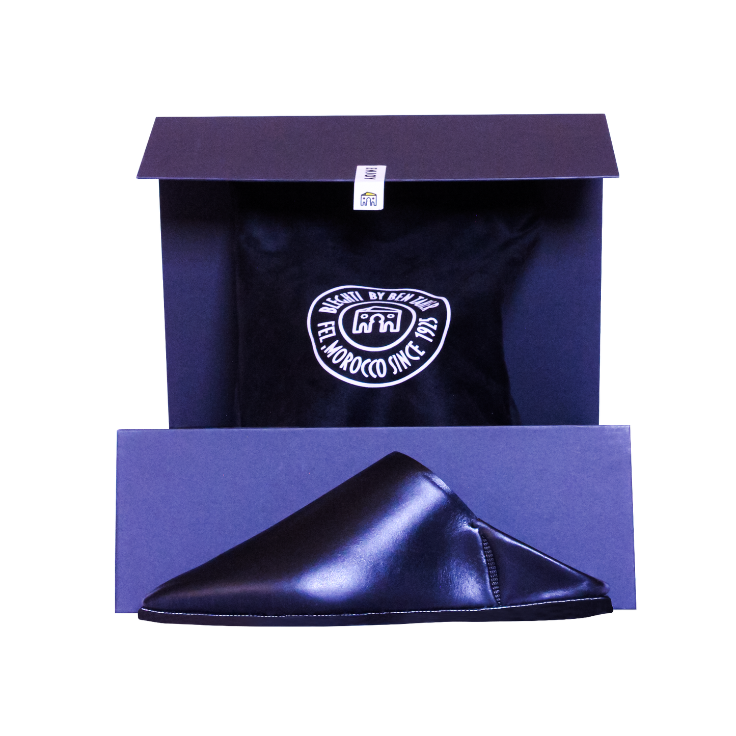 Amir black Moroccan Leather Slippers – Handmade by BLEGHTI