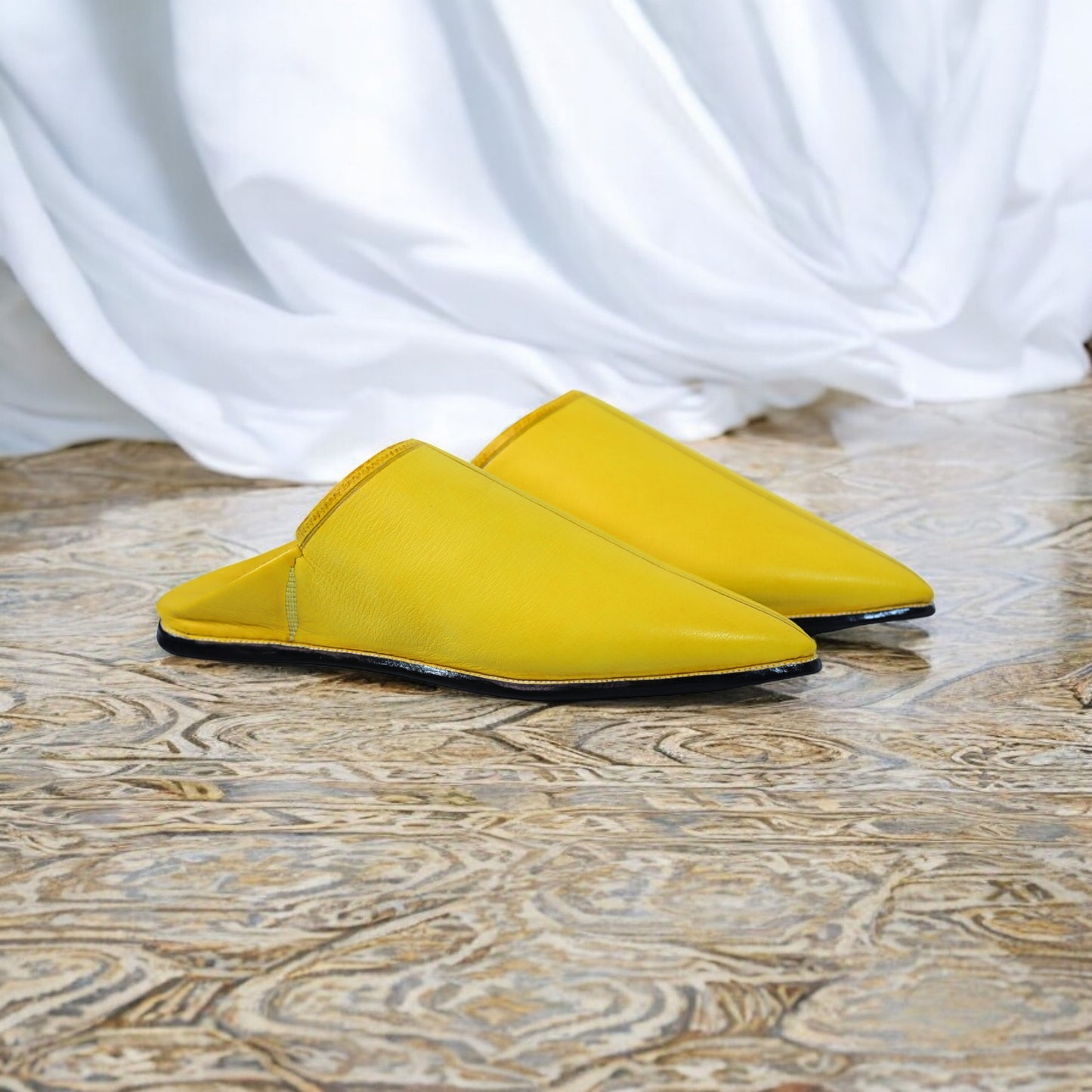 Ziwani Moroccan Leather Slippers – Handmade by BLEGHTI